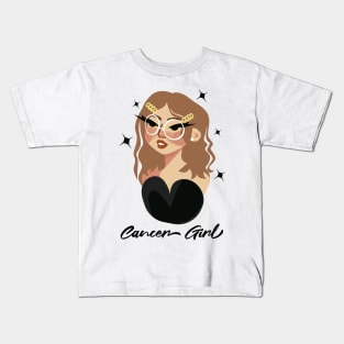 Cancer Girl Zodiac Sign Astrology Kids T-Shirt